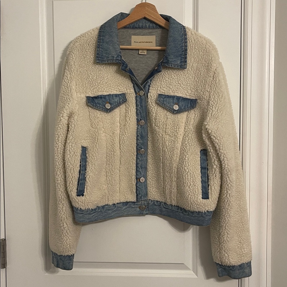 Anthropologie Denim & Fleece Sherpa Jacket - Size L
